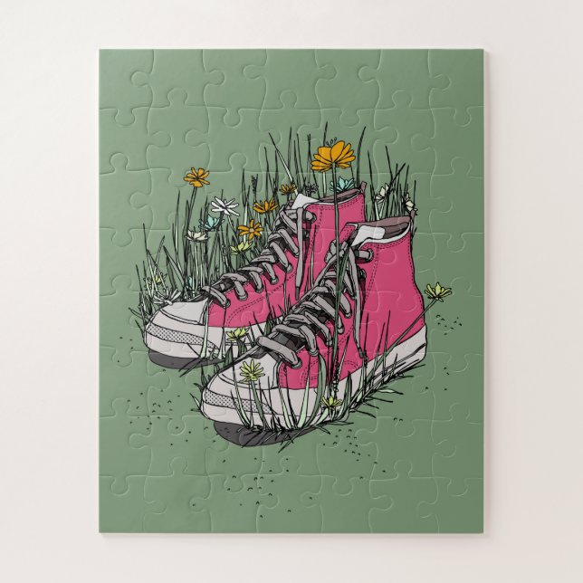 High Top Vintage Sneakers Jigsaw Puzzle (Vertical)