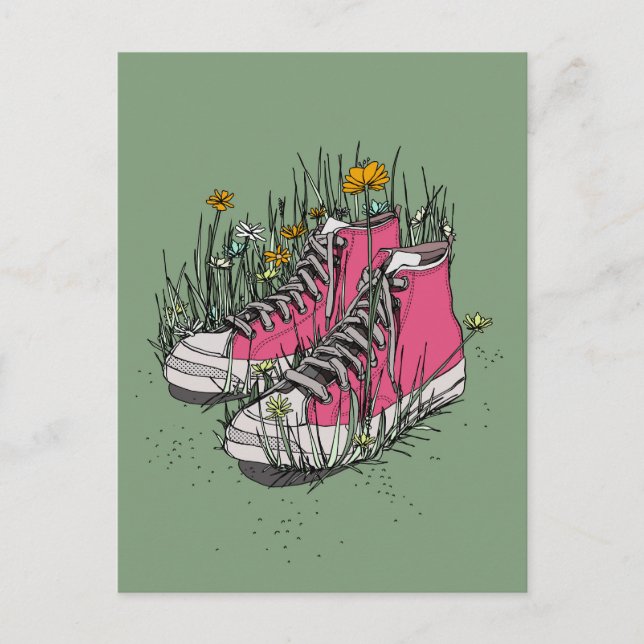 High Top Vintage Sneakers Postcard (Front)