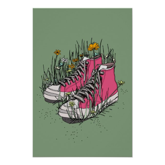 High Top Vintage Sneakers Poster (Front)