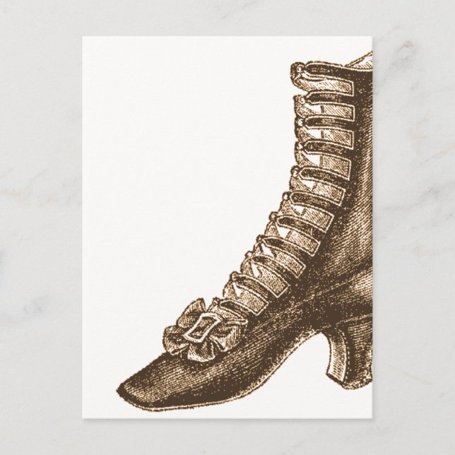 High Topped Victorian Shoe Postcard (Front)