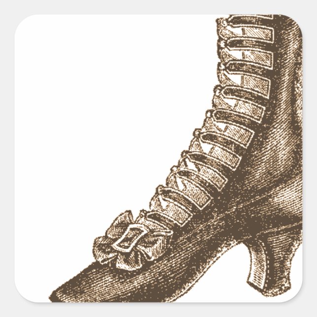 High Topped Victorian Shoe Square Sticker (Front)