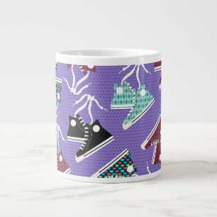 High Tops  Fun Colorful Sneaker Art Pattern Large Coffee Mug