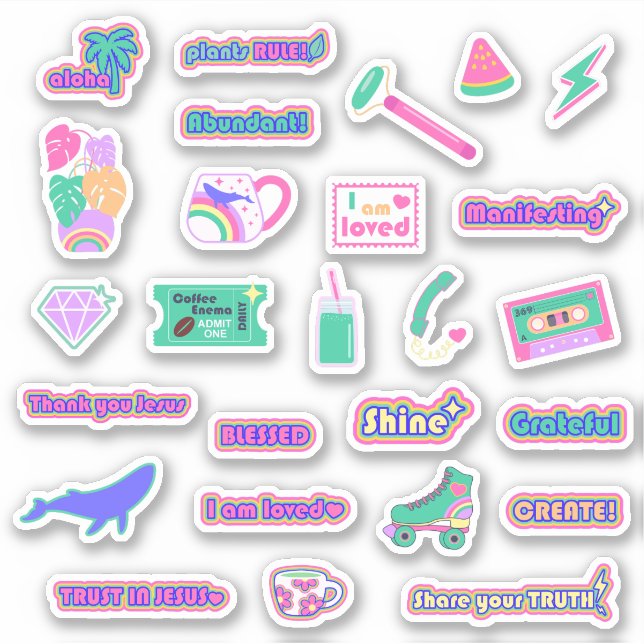 High Vibe Custom-Cut Vinyl Sticker Sheet V1 NEW (Front)