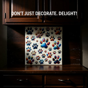  High-voltage coloured canine paw print  Tile