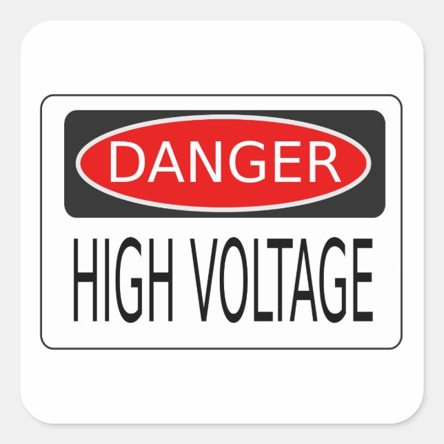 High voltage danger square sticker (Front)