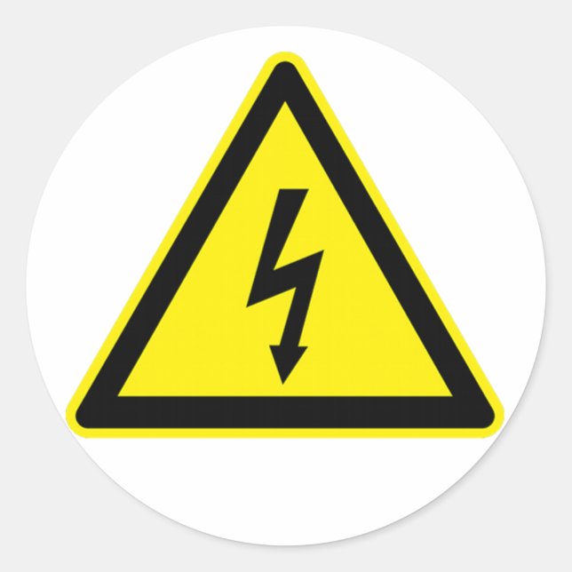 High Voltage Sign Classic Round Sticker (Front)