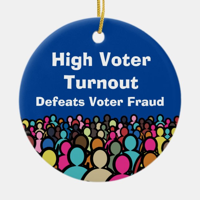 High Voter Turnout Defeats Voter Fraud in 2026 Ceramic Tree Decoration (Front)