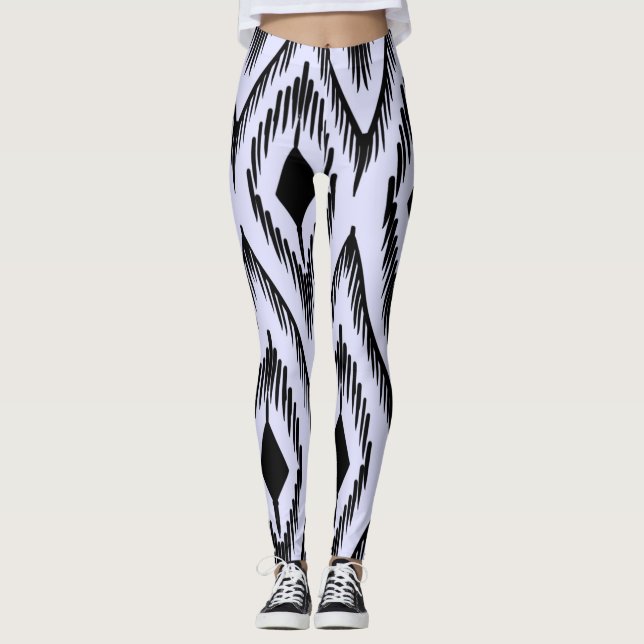 High-Waist Yoga Leggings with Unique Pattern (Front)