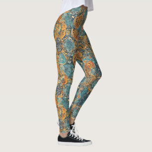 High-Waist Yoga Leggings with Unique Pattern