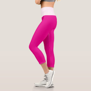 High Waisted Capri Hot Pink  Leggings