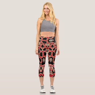 High Waisted Capris, A trendy multicolor design Ca Capri Leggings