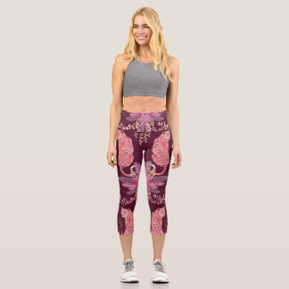 High Waisted Capris Watercolor Leopards