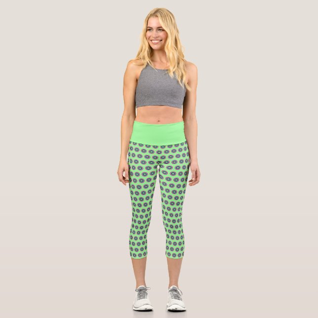 High-Waisted Geometric Capris – Stylish Design (Front)