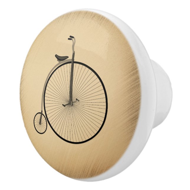 High-Wheel Antique Bicycle Rustic Ceramic Knob (Right)