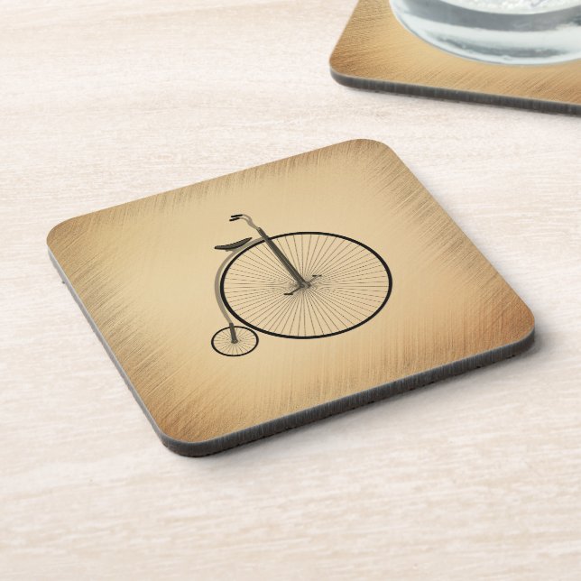 High-Wheel Antique Bicycle Rustic Coaster (Left Side)