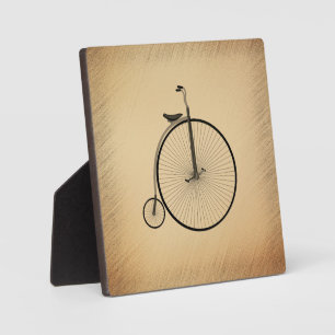High-Wheel Antique Bicycle Rustic Plaque