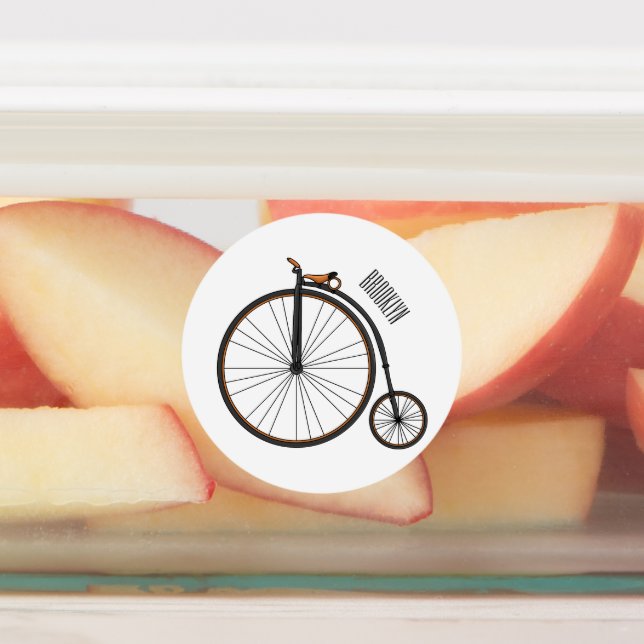 High wheel bicycle cartoon illustration  (Affixed)