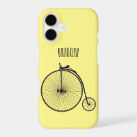 High wheel bicycle cartoon illustration