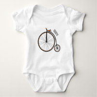 High wheel bicycle cartoon illustration