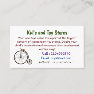 High wheel bicycle cartoon illustration business card