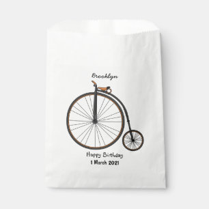 High wheel bicycle cartoon illustration favour bags