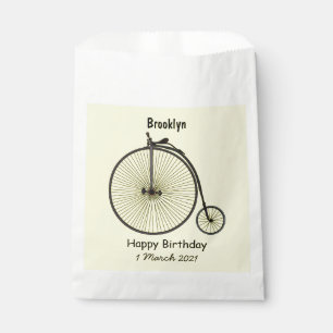 High wheel bicycle cartoon illustration favour bags
