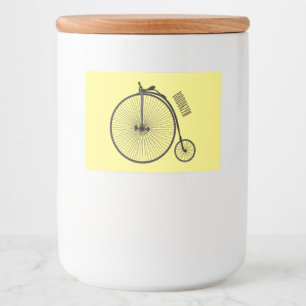 High wheel bicycle cartoon illustration food label