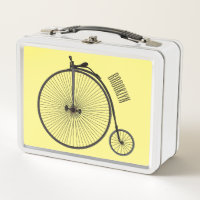 High wheel bicycle cartoon illustration