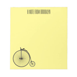 High wheel bicycle cartoon illustration notepad