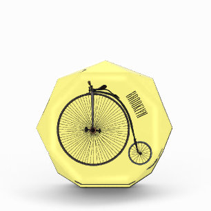 High wheel bicycle cartoon illustration photo block