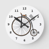 High wheel bicycle cartoon illustration 