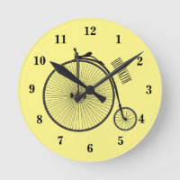 High wheel bicycle cartoon illustration