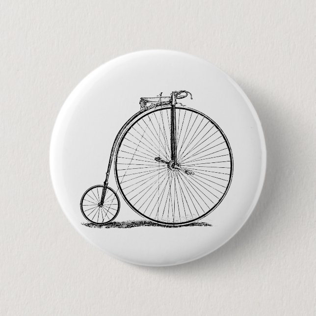 High Wheeler Bicycle Penny Farthing 6 Cm Round Badge (Front)