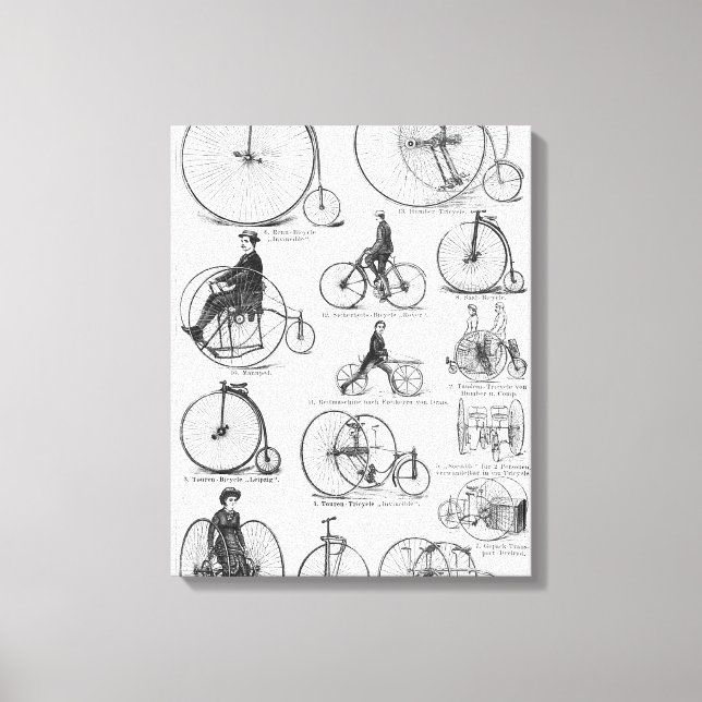 High Wheeler Bicycle Penny Farthing Canvas Print (Front)