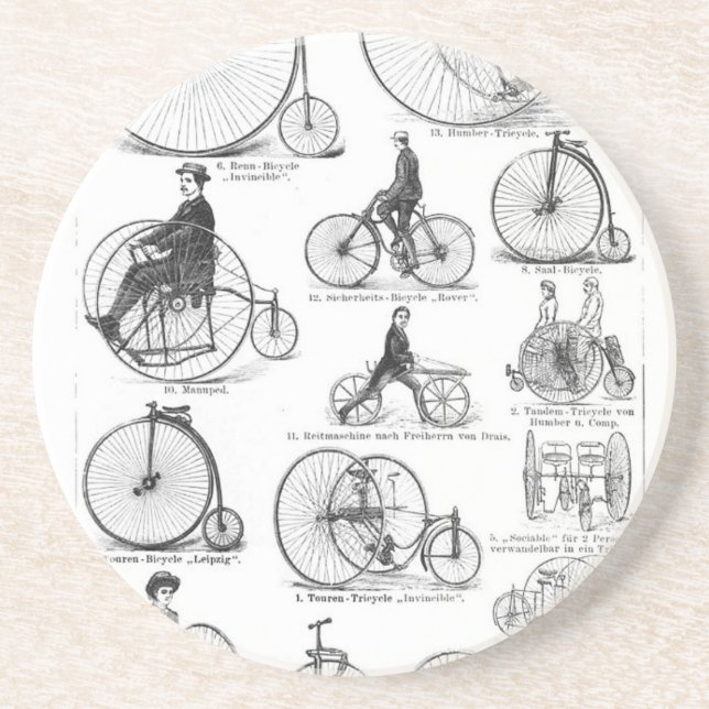 High Wheeler Bicycle Penny Farthing Coaster (Front)