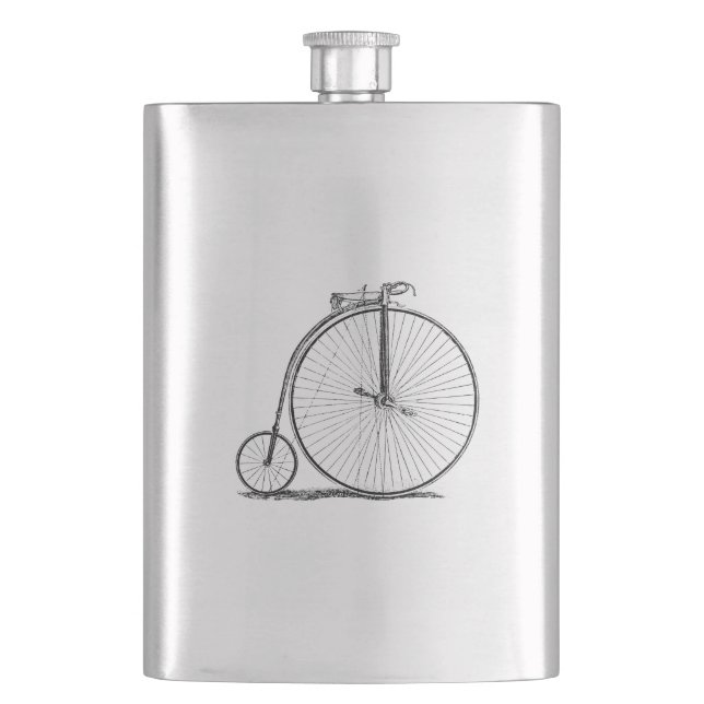 High Wheeler Bicycle Penny Farthing Hip Flask (Front)