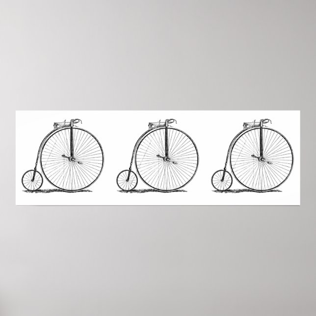 High Wheeler Bicycle Penny Farthing Poster (Front)