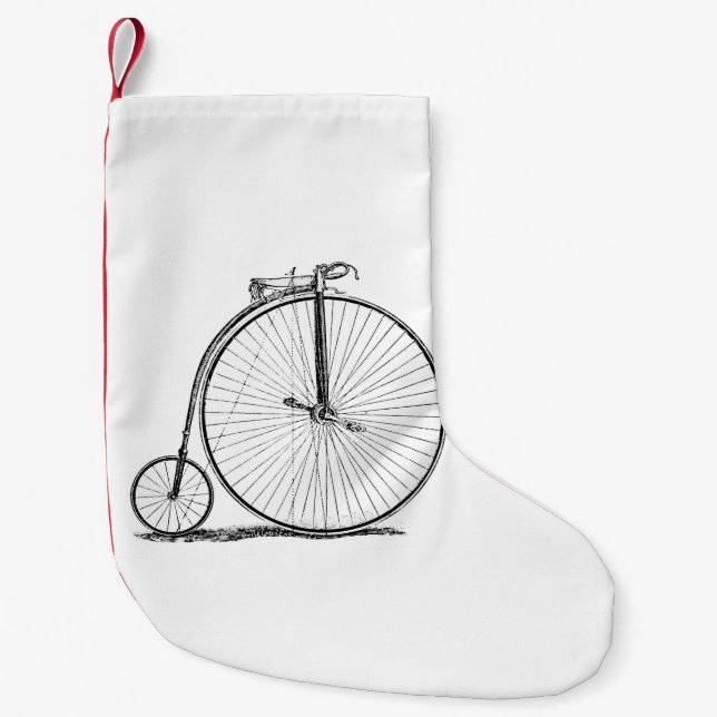 High Wheeler Bicycle Penny Farthing Small Christmas Stocking (Front)