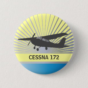High Wing Aircraft 6 Cm Round Badge