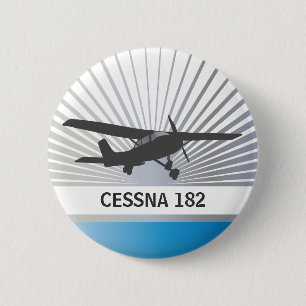 High Wing Aircraft 6 Cm Round Badge