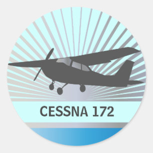 High Wing Aircraft Classic Round Sticker