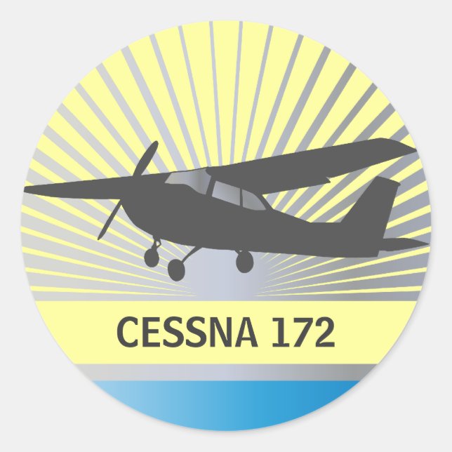 High Wing Aircraft Classic Round Sticker (Front)