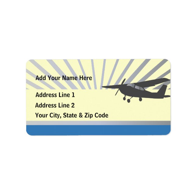 High Wing Aircraft - Custom Text Label (Front)