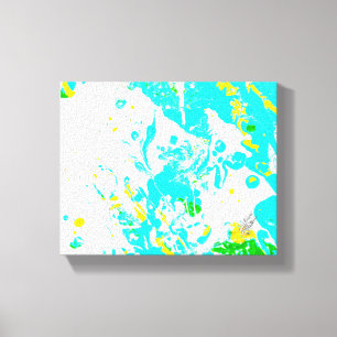 Higher Perspective Cyan Yellow Abstract Canvas Print
