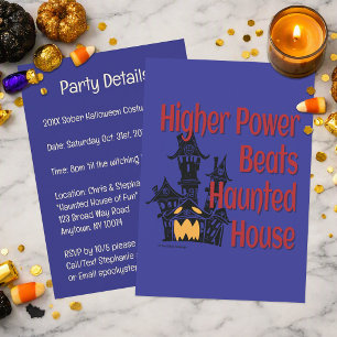 Higher Power Beats Haunted House Sober Halloween Invitation