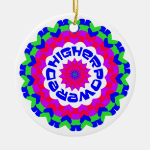 Higher Powered Spiritual Quote Kaleidoscope Design Ceramic Tree Decoration