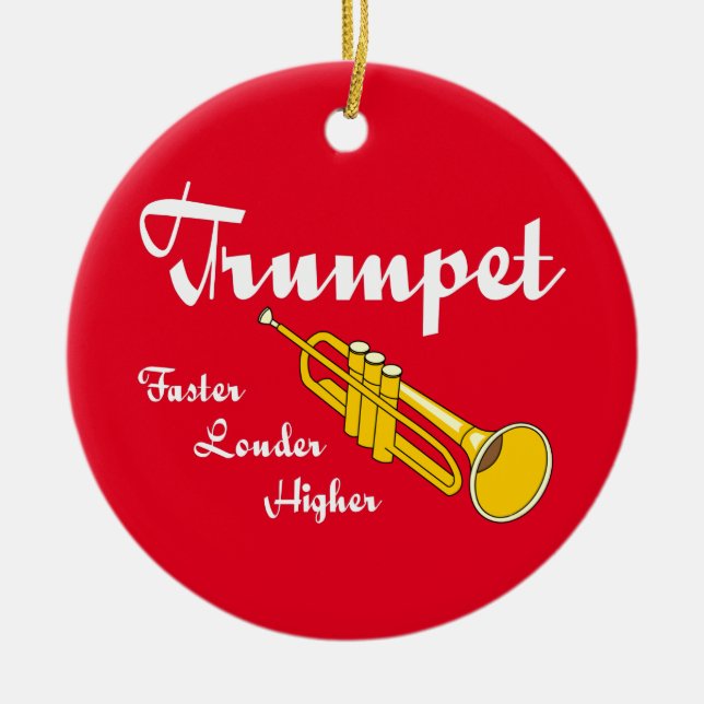 Higher Trumpet Ceramic Tree Decoration (Front)