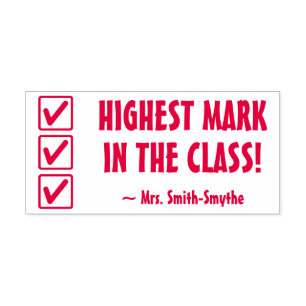 "HIGHEST MARK IN THE CLASS!" Grading Rubber Stamp