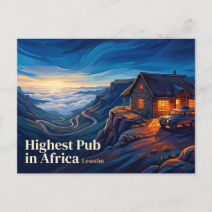 Highest Pub in Africa Lesotho Postcard