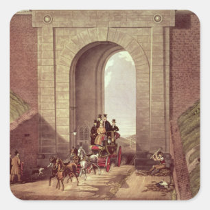 Highgate Tunnel, engraved by George Hunt, c.1830 Square Sticker